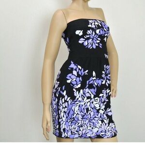 Gucci Elegant Black and Purple Strapless Dress